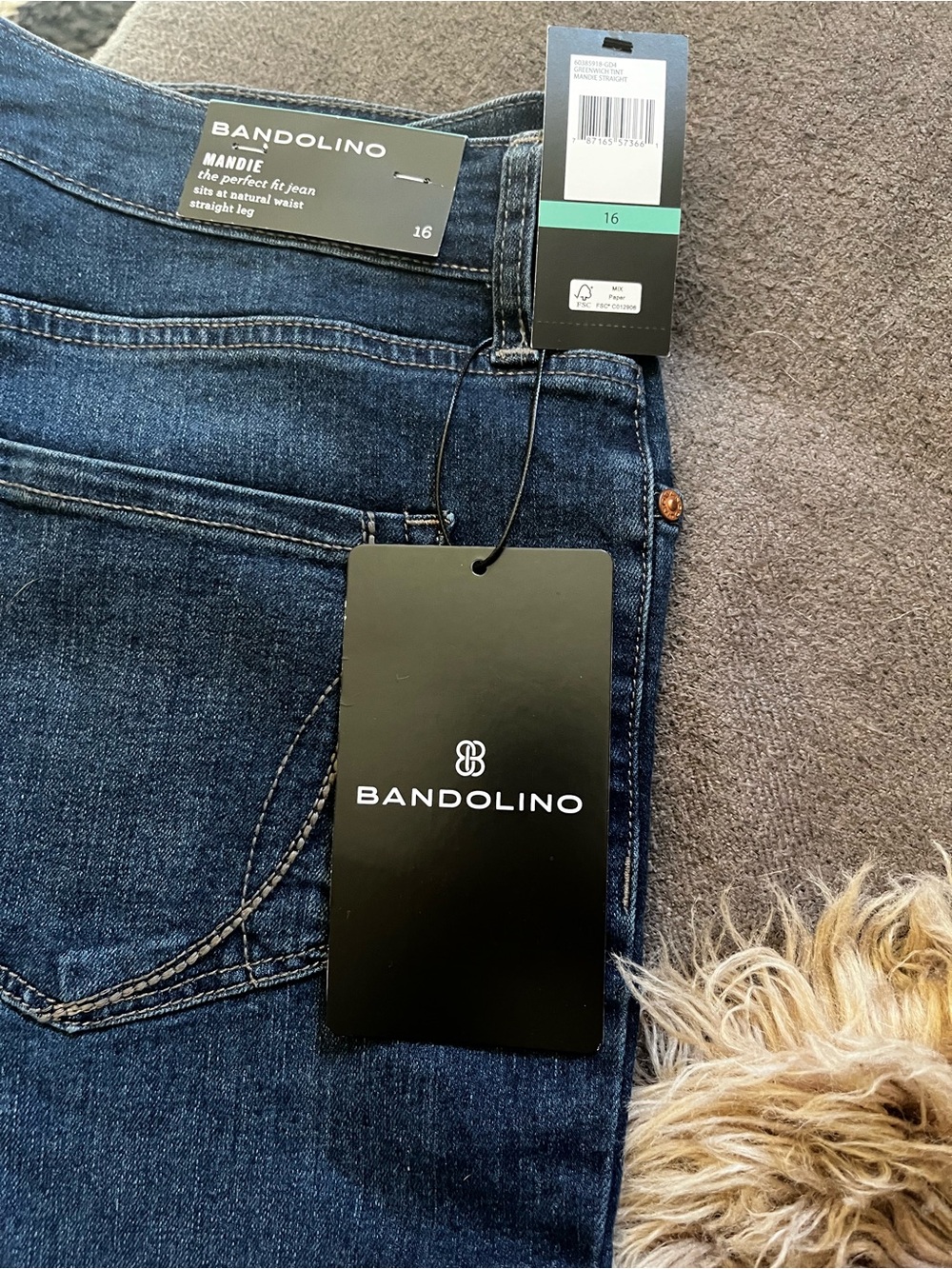 Bandolino Mandie Straight Leg Jeans in Dark Blue